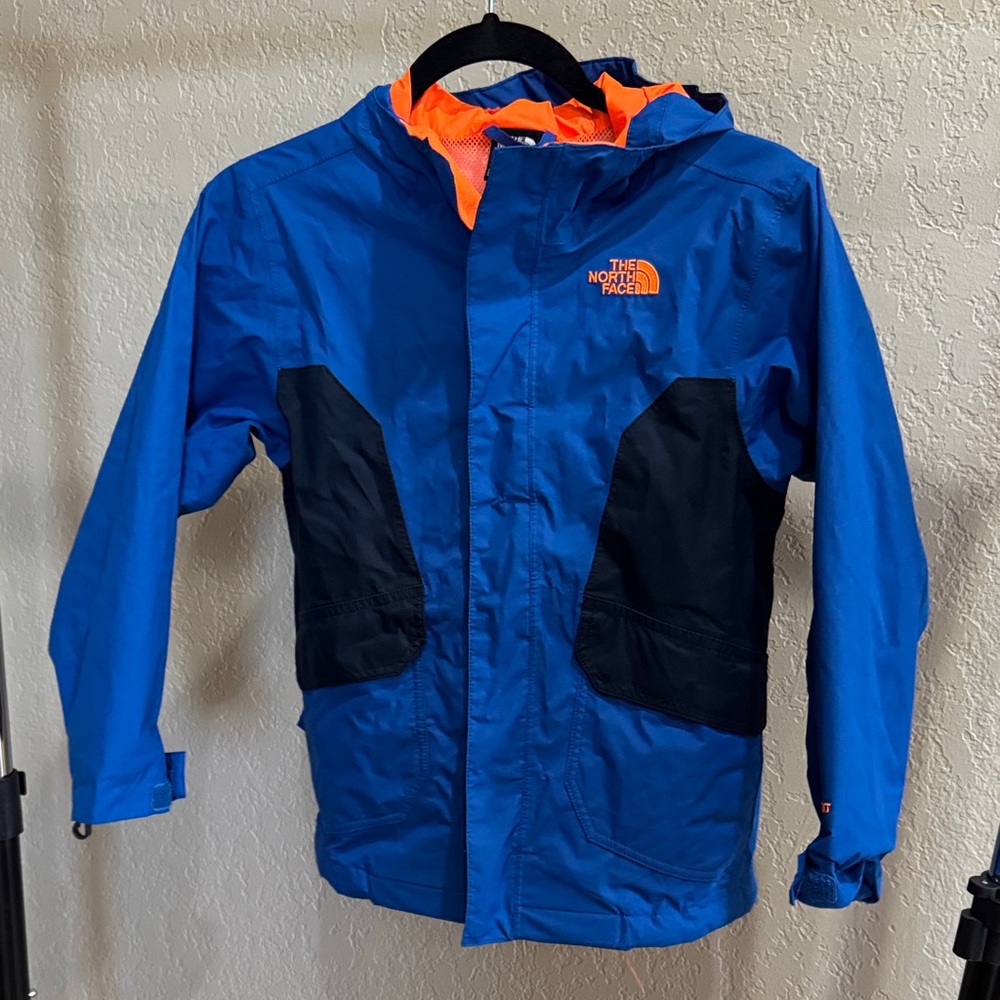 The North Face Kids Blue and Orange Raincoat